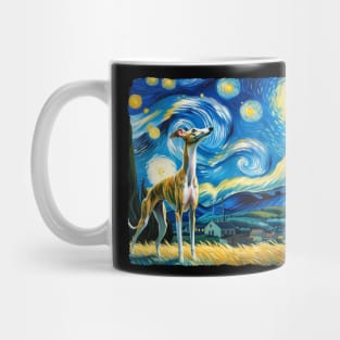 Starry Whippet Dog Portrait - Pet Portrait Mug